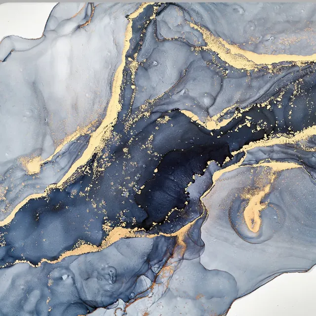 Fire and Smoke backdrop: navy and pale grey ink marbling shot through with gold